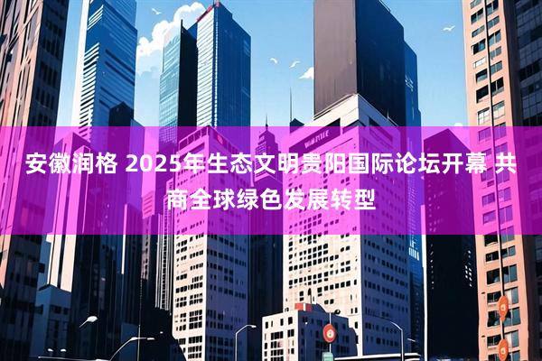 安徽润格 2025年生态文明贵阳国际论坛开幕 共商全球绿色发展转型